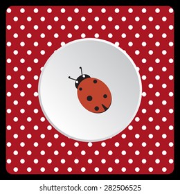 white polka dots on a red Ladybird. icon. vector design