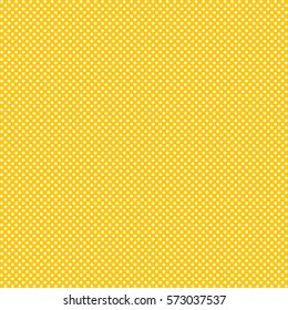White polka dots on yellow background, pattern, vector design
