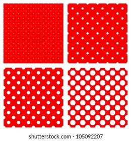 White Polka Dots Pattern On Red Background