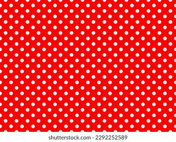 white polka dots pattern over red useful as a background
