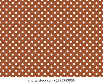 white polka dots pattern over sienna useful as a background