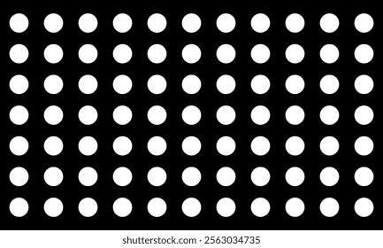 white polka dots pattern over black useful as a background.