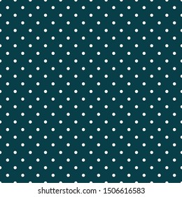 White polka dots seamless repeating pattern green background vector - Fabric, backgrounds, wallpapers, gift warps etc.