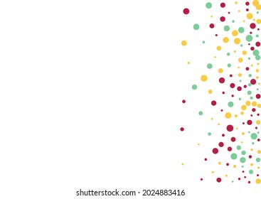 Fondo blanco del vector volador de Polka blanco. Tarjeta Shine de Independencia. Textura de lluvia transparente. Invitación del vector de Confetti Arcoiris.