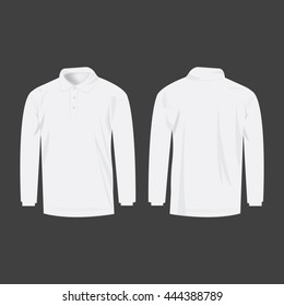 White Polo Long Sleeve Isolated Stock Vector (Royalty Free) 444388789 ...