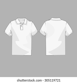 White polo for men front and back sides