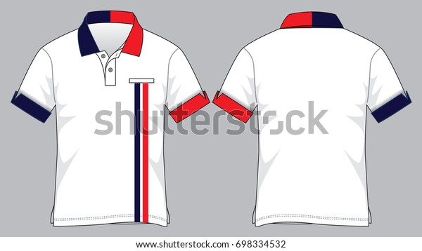 White Polo Shirt Design Half Color Stock Vector (Royalty Free ...