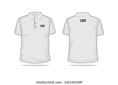 White polo shirt mock up template vector illustration