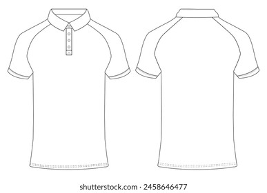 Weiße Poloshirt Vektorgrafiken Design Vorder-, Rücken- und Seitenansicht, Design