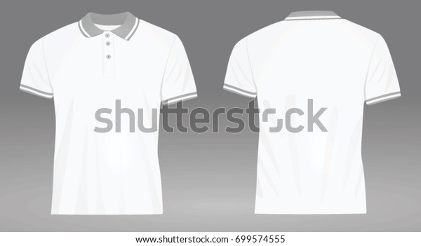 White Polo T Shirt Grey Collar Stock Vector (Royalty Free) 699574555