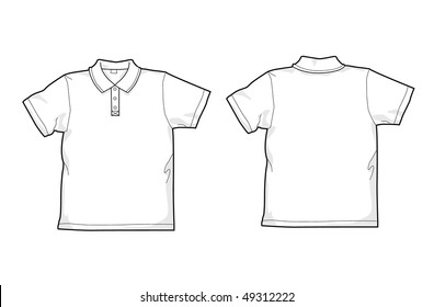 White polo-shirt - back and front