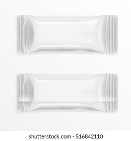 White Polyethylene Package For Chocolate Bar. EPS10 Vector