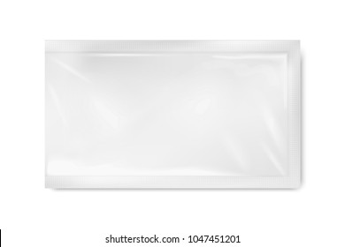 White polyethylene template sachet, for design.