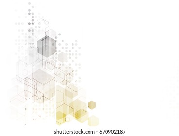 white polygon abstract technology background