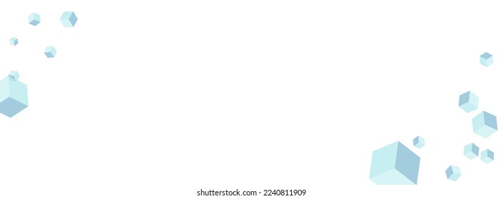 White Polygon Background White Vector. Square Wallpaper Design. Blue-gray Geometric Blockchain Card. Template Texture. Sky Blue Paper Cube.