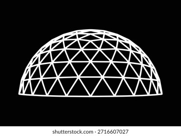 Cúpula de malla de polígono blanco Ilustración vectorial técnica.