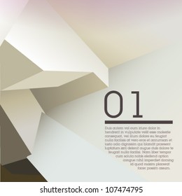 White polygonal design / abstract form suitable for infographics, book cover or web banner