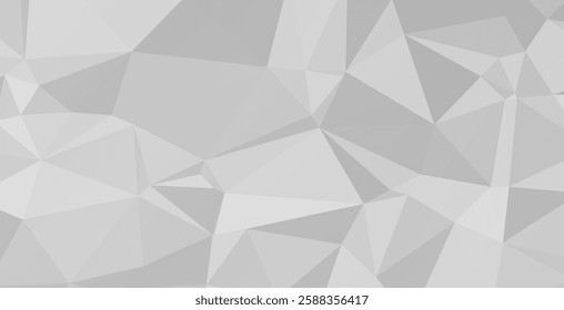 White Polygonal Mosaic Background, Low Poly Style