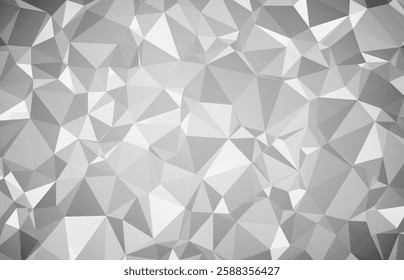 White Polygonal Mosaic Background, Low Poly Style