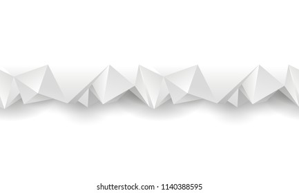 White Polygonal Seamless Divider For Banner, Site, Lending Page.