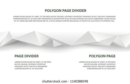 White polygonal seamless divider for website and landing page template.