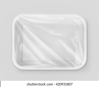 White Polystyrene Packaging, Vector Mockup