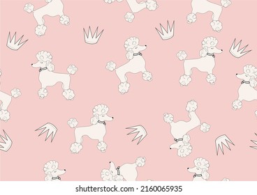 WHITE POODLE VECTOR HAND DRAWN DESİGN