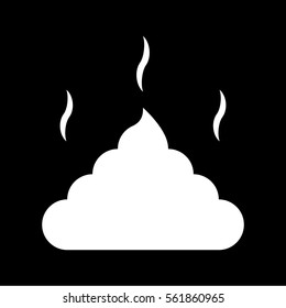 White poop on black background. Vector illustration
