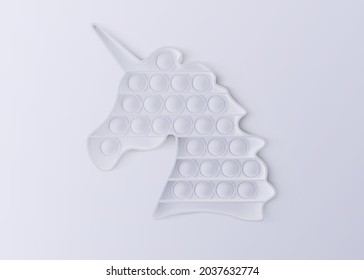 White Pop it isolated on a white background. Realistic vector 3D illustration