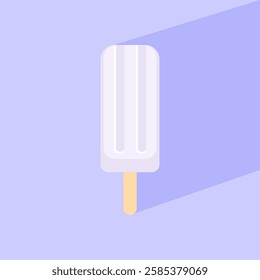 white popsicle icon, ice cream vector isolated on purple background, flat style illustration vector