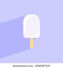 white popsicle icon, ice cream vector isolated on purple background, flat style illustration vector