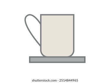 Taza de porcelana blanca sobre fondo blanco