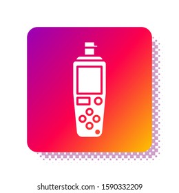 White Portable sensor icon isolated on white background. Square color button. Vector Illustration
