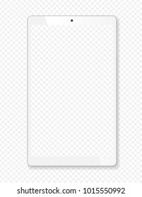 White portable tablet pad mock up. Realistic vector illustration
