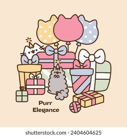 white poshest cat gift boxes and birthday party..
