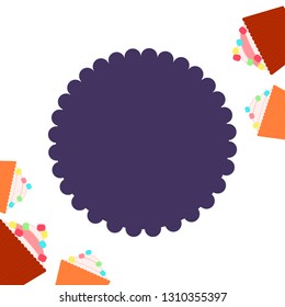 White postcard with cakes