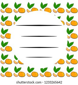white postcard with tangerines