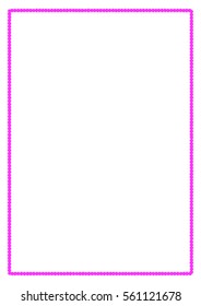 white poster A4. banner with rough pink outline. vector background.