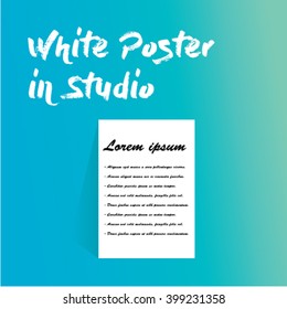 White Poster in blue Studio use for any business work.