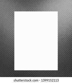 White poster frame mockup on grey wall