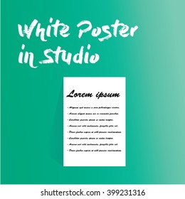 White Poster in green Studio use for any business work.