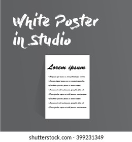 White Poster in grey Studio use for any business work.
