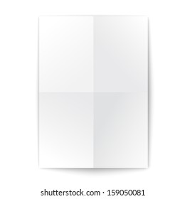 White poster isolated on white background. Blank paper sheet. Perfect for your business presentations. Vector illustration