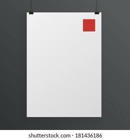 White poster mock up template