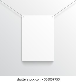 White poster mockup on grey background