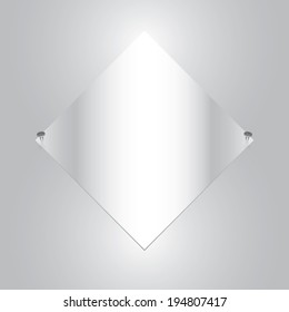 white poster on a grey wall. Vector background eps10