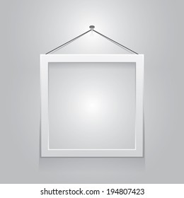 white poster on a grey wall. Vector background eps10