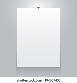 white poster on a grey wall. Vector background eps10