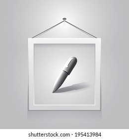 white poster on a grey wall. Vector background eps10