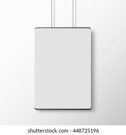 White poster on white wall. Banner. Vector illustration.